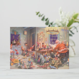 Vintage Christmas, Santa Claus Workshop Invitation