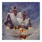 Vintage Christmas, Santa Claus Workshop North Pole