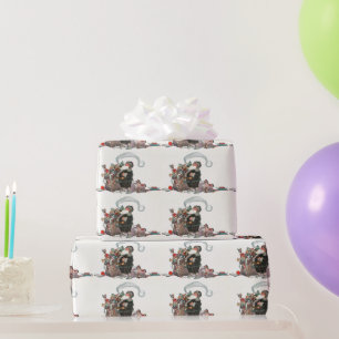 Vintage christmas santa claus wrapping paper
