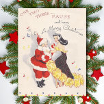 Vintage Christmas Santa Dancing With Girl Holiday Card<br><div class="desc">Vintage Christmas Santa Dancing With Girl Holiday Card.</div>
