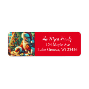 Vintage Christmas Santa Eating Cookies