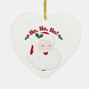 Vintage Christmas Santa Ho,Ho,Ho! Ceramic Ornament