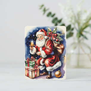 vintage christmas santa holiday card