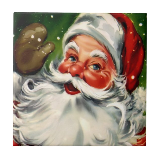 Vintage Christmas Santa Holiday Tile (Front)