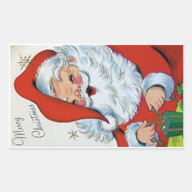 Vintage Christmas Santa Sticker (Front)