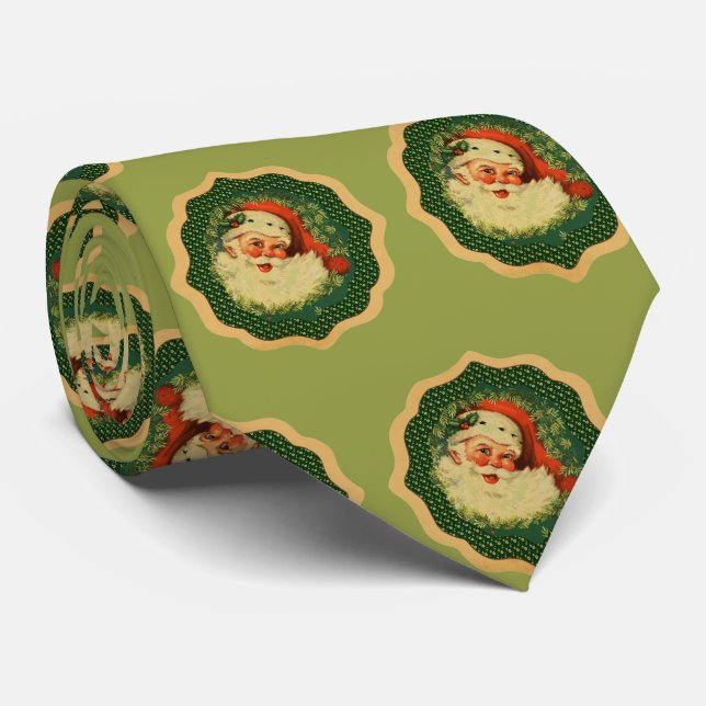 Vintage Christmas Santa Tie (Rolled)