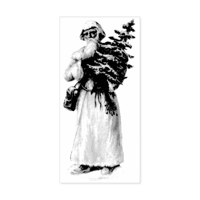 VINTAGE "CHRISTMAS SANTA" WOOD ART STAMP (Imprint)