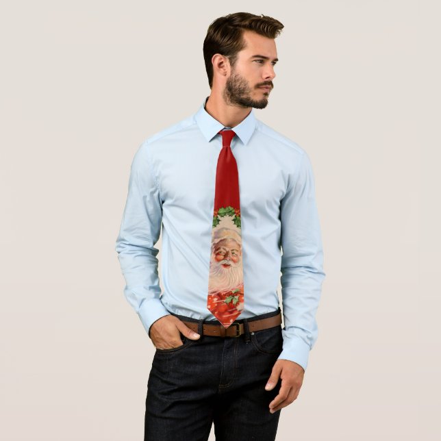 Vintage Christmas Santas Sleigh Ride Tie (In Situ)
