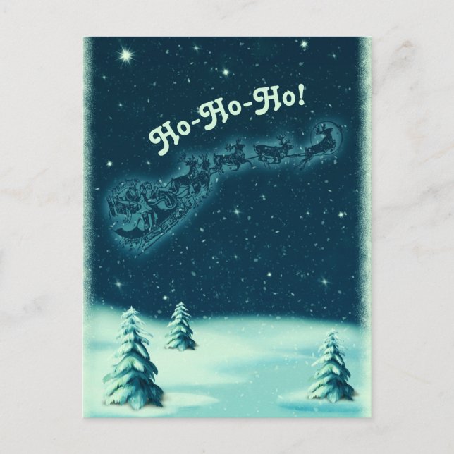 Vintage Christmas Santa's Sleigh Winter Invitation (Front)
