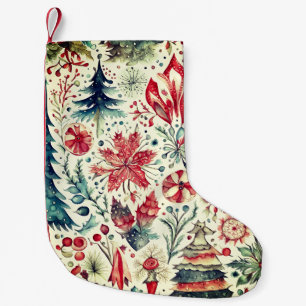 Vintage Christmas Scandinavian Design  Small Christmas Stocking