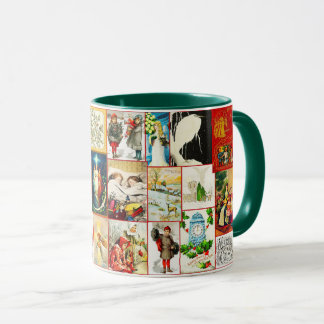 Vintage Christmas Scenes and Themes Collage Mug