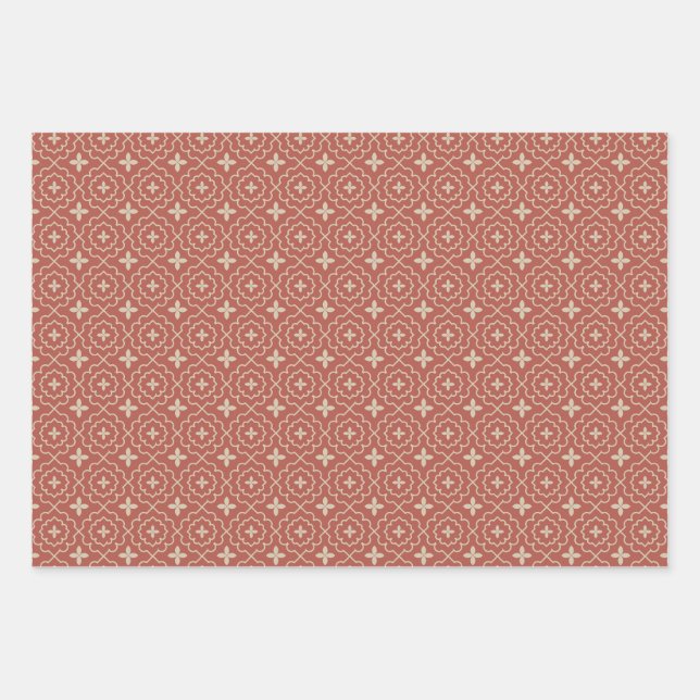 Vintage Christmas Seamless Pattern  Wrapping Paper Sheet (Front)