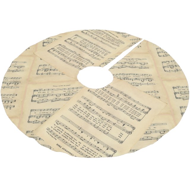 Vintage Christmas Sheet Music Tree Skirt (Angled)