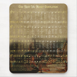 Vintage Christmas Sheet Music Wooden Keepsake Box Mouse Pad