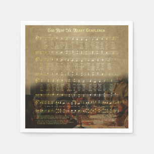 Vintage Christmas Sheet Music Wooden Keepsake Box  Napkin