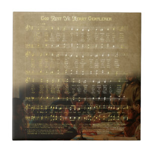 Vintage Christmas Sheet Music Wooden Keepsake Box Tile