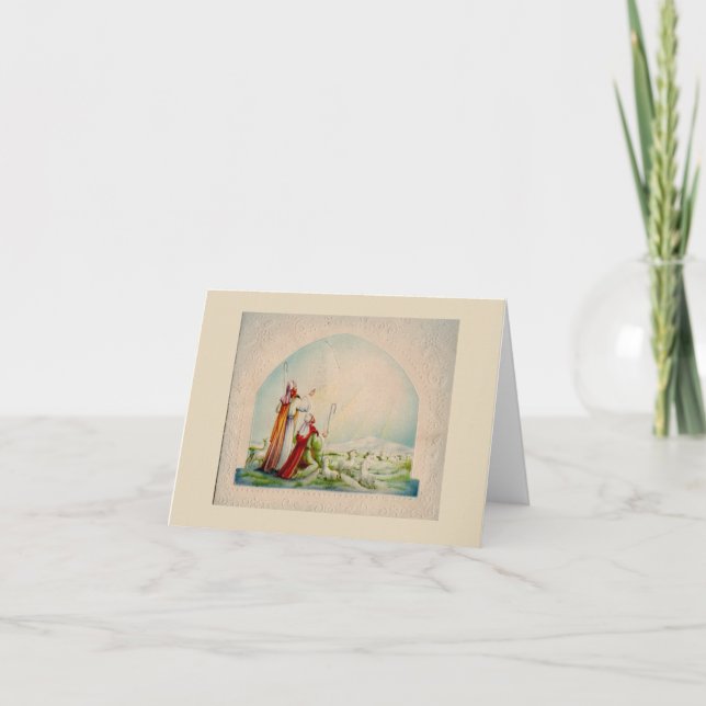 Vintage Christmas Shepherds Card (Front)