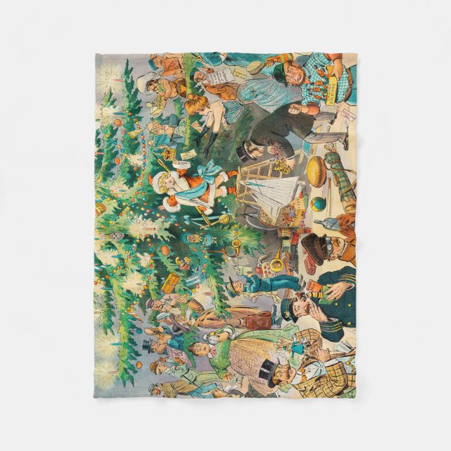 Vintage Christmas Sherpa Blanket (Front)