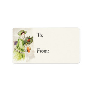 Vintage Christmas Shopping Gift Tag