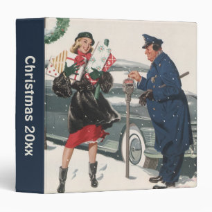Vintage Christmas, Shopping Presents Policeman Binder