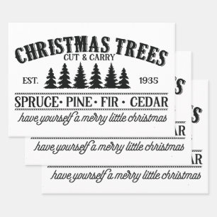 Vintage Christmas Sign Decoupage Decoupaging Wrapping Paper Sheet