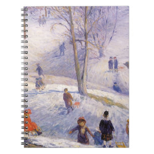 Vintage Christmas, Sledding, Central Park Glackens Notebook