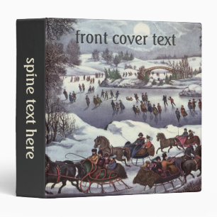 Vintage Christmas Sleighs, Central Park in Winter Binder