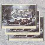 Vintage Christmas Sleighs, Central Park in Winter Wrapping Paper Sheet<br><div class="desc">Vintage illustration Christmas holiday design originally published by Currier & Ives titled Central Park in Winter, c.1880. This love and romance design features happy couples riding around in romantic horse drawn sleighs on snow in the moonlight. Ice skaters skating on a frozen lake under a full moon in the night...</div>