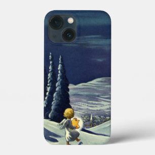 Vintage Christmas, Snow Angel Walking with a Star iPhone 13 Mini Case