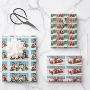Vintage christmas snow wrapping paper sheet