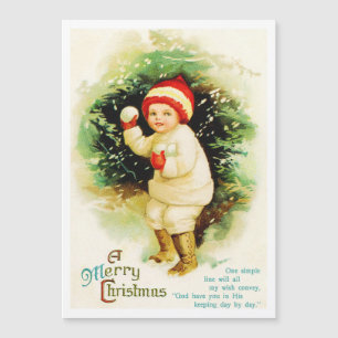 Vintage Christmas Snowball Fight Holiday Card