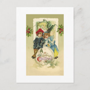 Vintage Christmas Snowball Postcard