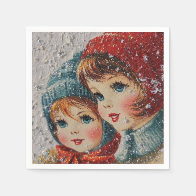 Vintage Christmas - Snowflake sisters Napkin (Front)