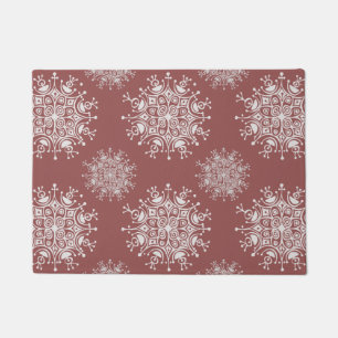 Vintage Christmas Snowflakes, Blizzard Pattern Doormat