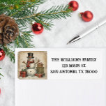 Vintage Christmas Snowman Return Address<br><div class="desc">A vintage design of snowman decorates this warm and cozy Christmas return address stickers. Perfect for holiday mail.</div>