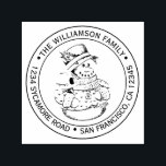 Vintage Christmas Snowman Round Return Address Self-inking Stamp<br><div class="desc">Christmas family round return address self-inking stamp with your name and address in stylish typography with a pretty hand drawn vintage Christmas snowman image. Simply add your name and address. Exclusively designed for you by Happy Dolphin Studio. If you need any help or matching products please contact us at happydolphinstudio@outlook.com....</div>