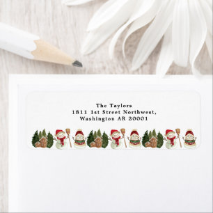 Vintage Christmas Snowmen Return Address