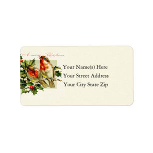 Vintage Christmas Songbirds Label