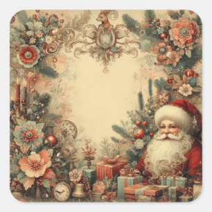 Vintage Christmas Square Sticker