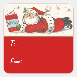 Vintage Christmas Square Sticker