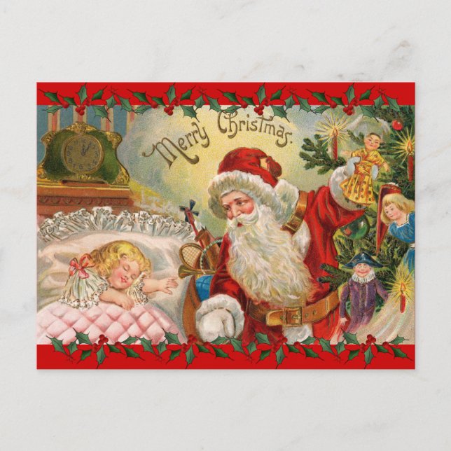Vintage Christmas St. Nick Holiday Postcard (Front)