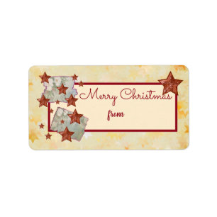 Vintage Christmas stars Label