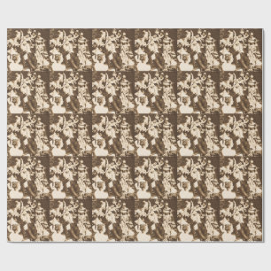 Vintage Christmas Stereoview Santa and the Ladies Wrapping Paper