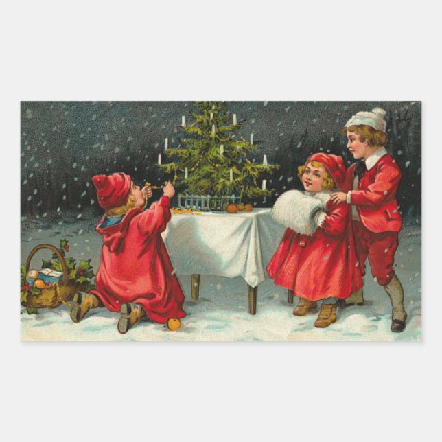 Vintage Christmas Sticker (Front)