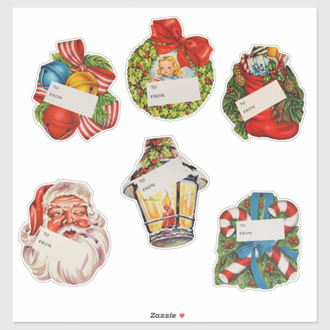 Vintage Christmas Stickers/Gift Tags XL (Sheet)