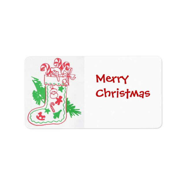 Vintage Christmas Stocking Label (Front)