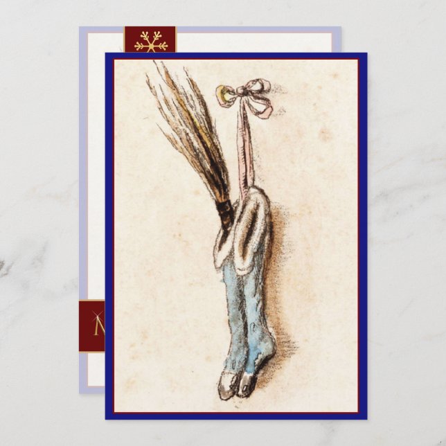 Vintage Christmas Stockings Customized Holiday Card (Front/Back)