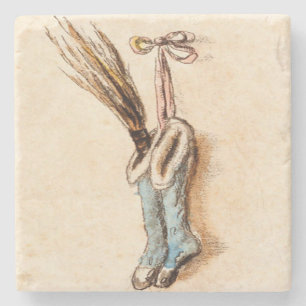 Vintage Christmas Stockings Stone Coaster
