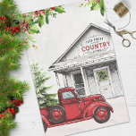 Vintage Christmas Store and Truck Decoupage Tissue Paper<br><div class="desc">Wonderful Christmas tissue paper featuring old country store and vintage red truck with tree in the back.</div>