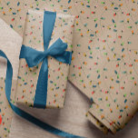 Vintage Christmas String Lights On Kraft Wrapping Paper<br><div class="desc">Vintage Christmas string lights on kraft. Country retro style.</div>